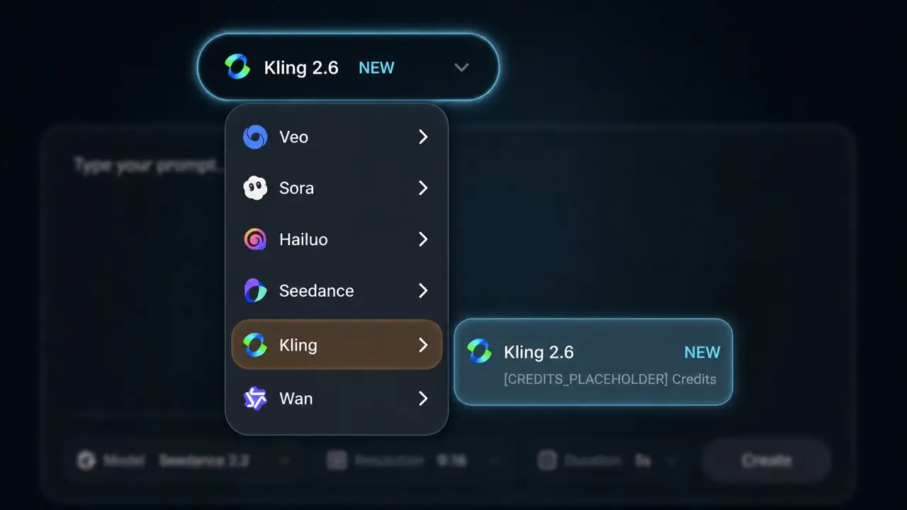 Select Kling 2.6