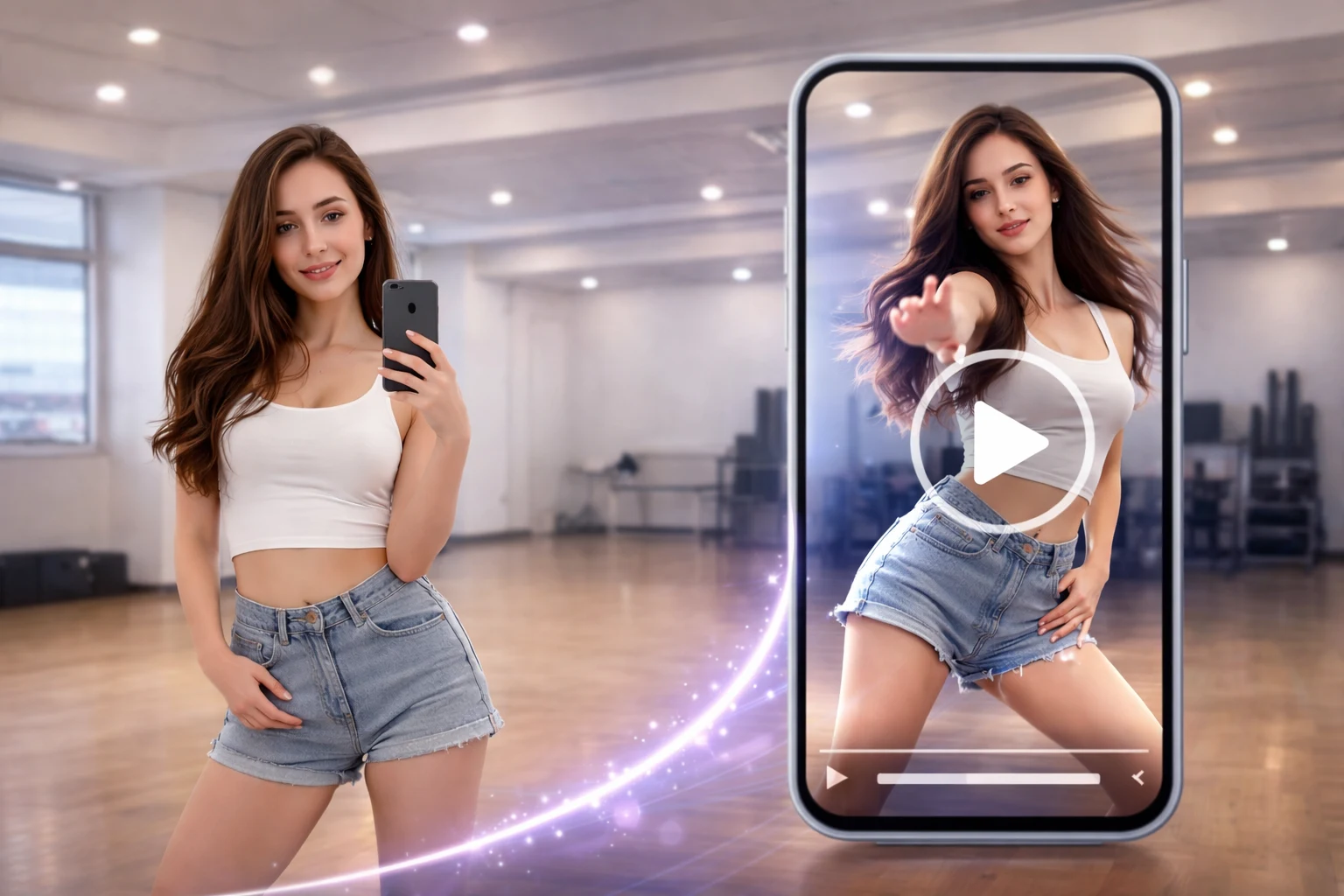 Celebrity-style AI dance video reimagined with original subject