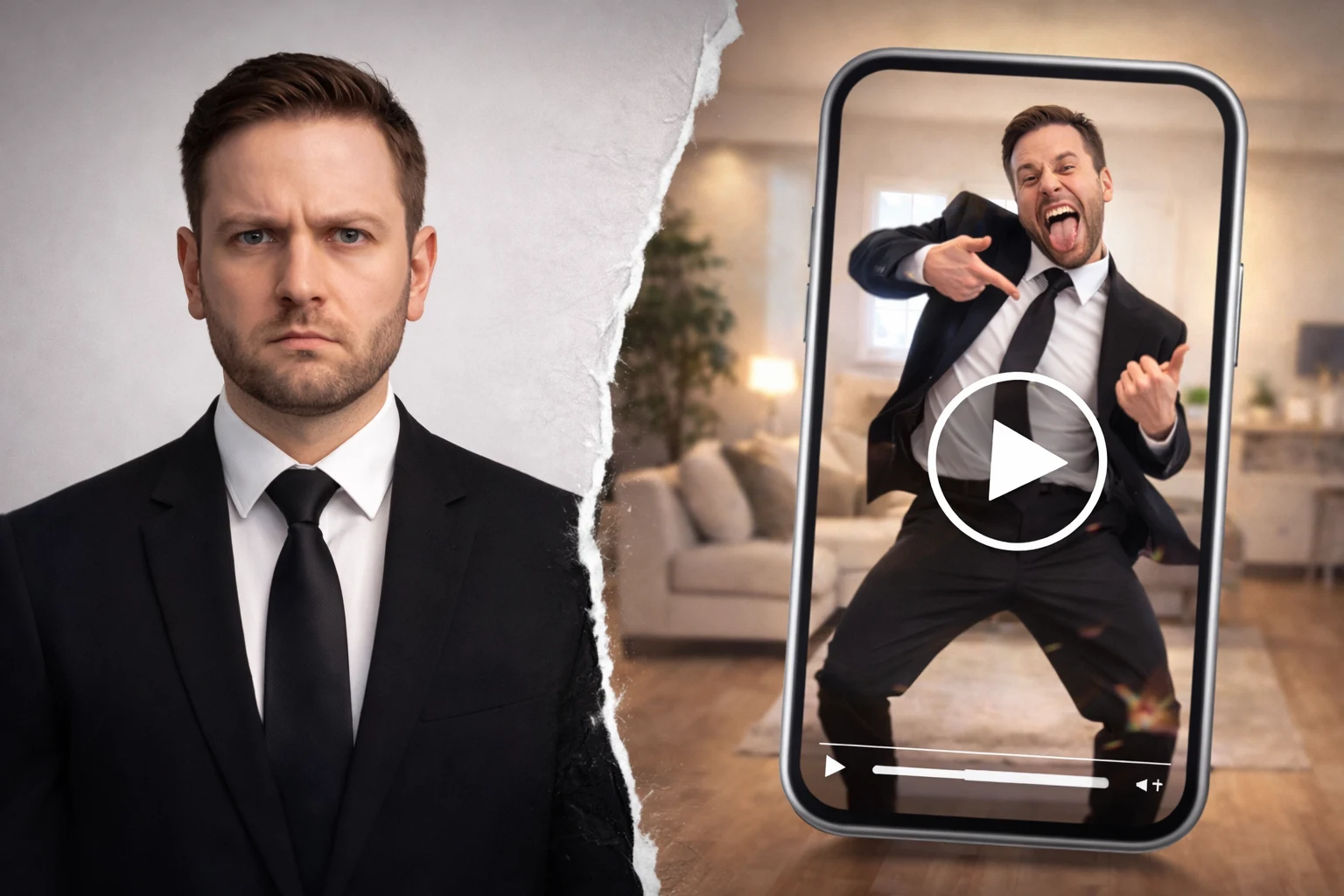 Funny AI dance video made by animating a serious portrait