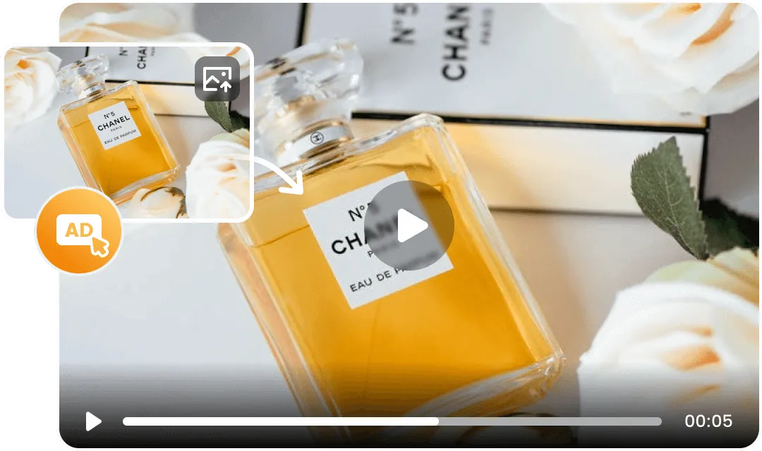 Marketing and advertising image to video AI example